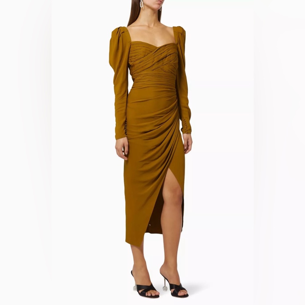 Self Portrait Stretch Crepe Midi Dress